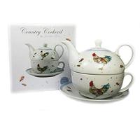 Country Cockerel Tea For One Set By Jennifer Rose