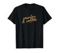 Country & Coffee, Minimalist Southern Western Script T-Shirt