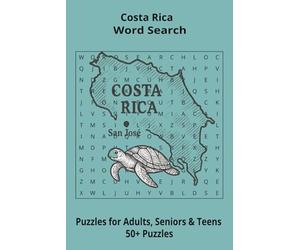 Country Costa Rica Word Searches: Puzzle Book 6x9”, 111 pages, 50+ Puzzles,… Gift for ;Travellers, Study, during Vacation, Holiday or Time to Relax