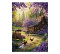 Country Cottage Farm 1000 Pieces Mini Jigsaw Puzzle for Adults | 38x26cm Cardboard, Living Room Decor, Premium Craftsmanship, Birthday Gift, Mind Relaxation