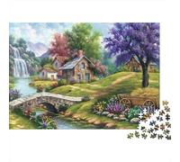 Country Cottage Stone Bridge 1000 Piece Jigsaw Puzzle for Adults Scenic Landscape Puzzle Game for Family 70x50cm/1000pcs