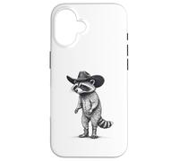 Country Cowboy Raccoon Rodeo Funny Western Texas Animal Case for iPhone 16