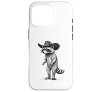 Country Cowboy Raccoon Rodeo Funny Western Texas Animal Case for iPhone 16 Pro