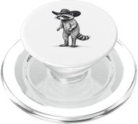 Country Cowboy Raccoon Rodeo Funny Western Texas Animal PopSockets PopGrip for MagSafe