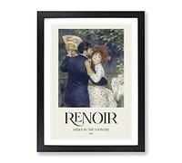 Country Dance By Pierre Auguste Renoir Exhibition Museum Painting Framed Print | A2 Black Framed Wall Art | Ready to Hang | Modern Historical Picture | Living Room Bedroom Lounge Office
