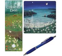 Country Days Jo Grundy 2026 Slim Calendar with Jo Grundy Card Collection - Time and Tide