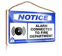 Country Decor Wood Sign Plaque - Painted Surface & Ring Doorbell/Laundry Room Decor | Wall Art For Living Room For Notice Alarm Connected To Fire Department