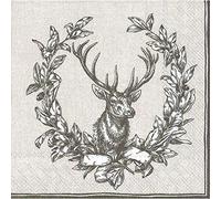 COUNTRY DEER linen Luncheon Paper Table Napkins 20 in a pack 33cm square