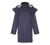 Country Estate Ladies Windsor Waterproof Fabric Lightweight Lined Riding Cape Coat Jacket Trench Coats Macs Lined Detachable Hood Taped Seams Walking Outdoors Countrywear Navy Size 14