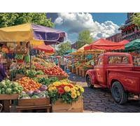 Country Fair Jigsaw Puzzles 1000 Pieces for Adults -Challenging Farmer's Market Day Art, Premium Matte Finish, 27.56 x 19.68 Inches, Perfect for Game Nights