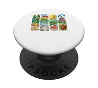 Country Farm Fair Baseball Americana Art PopSockets Adhesive PopGrip