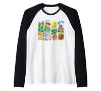 Country Farm Fair Baseball Americana Art Raglan Baseball Tee