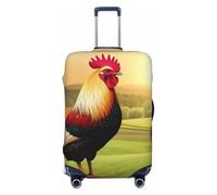 Country Farm Morning Rooste Print Luggage Covers Suitcase Protector Fit 18-32 Inch Luggage-Large