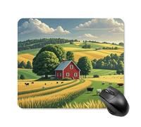 Country Farm Mouse Pad Square Laptop Mouse Mat Cute Computer Mousepad Keyboard Pad Non-Slip Desk Pads for Gaming Office Work Home 25 * 30cm
