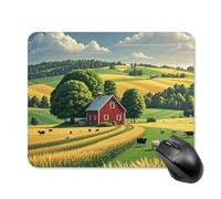 Country Farm Mouse Pad Square Laptop Mouse Mat Cute Computer Mousepad Keyboard Pad Non-Slip Desk Pads for Gaming Office Work Home 20 * 25cm