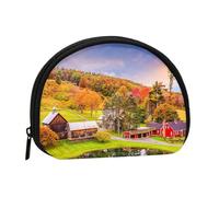 Country Farm Print Portable Mini Storage Bag Shell Shaped Wallet Small Coin Wallet Shell Storage Bag