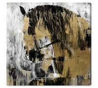 Country Farmhouse Canvas Print Painting Animal Wall Art 'Glamerous Gold Noir Horse' Unframed Gallery Wrapped Canvas Rustic Home Décor 12x12 in Gold, Black by Oliver Gal
