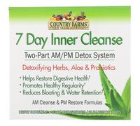 Country Farms, 7 Day Inner Cleanse, Two-Part AM/PM Detox System, 63 AM Cleanse Tablets, 21 PM Restore Tablets