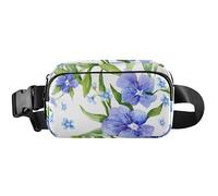 Country Field Periwinkles Waterproof Women Fanny Packs Large Hip Belt Bag Festival Waist Pouches for Men, country field periwinkles, 8 x 5.3 x 2.3 inch, Funny Cute, Country Field Periwinkles, 8 x 5.3