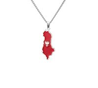 Country Flag Charms For Bracelets,Flag Charms All Countries,for Bracelets and Necklaces National Map Series Pendant Jewelry Travel Memorial Gift (For Albania,Silver)