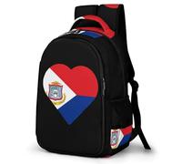 Country Flag Of Sint Maarten Large Backpack with Adjustable Padded Shoulder Straps Casual Travel Laptop Daypack