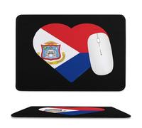 Country Flag Of Sint Maarten Non-Slip Mouse Pads Square Desk Mat Rubber Gaming Mousepad for Computer Laptop Gamers 7.9"x9.4"