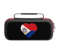 Country Flag of Sint Maarten Portable Carrying Case for Switch Protective Travel EVA Hard Shells Game Card Storage Pouch Bag