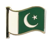 Country Flag Pin Badges - Size 20mm - Enamel Colours on Gold Finish - Butterfly Clasp - Choice of Countries. (Pakistan Flag Pin Badge)