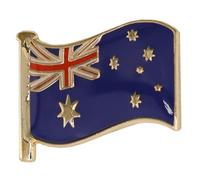 Country Flag Pin Badges - Size 20mm - Enamel Colours on Gold Finish - Butterfly Clasp - Choice of Countries. (Australia Flag Pin Badge)