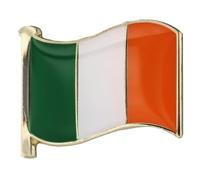 Country Flag Pin Badges - Size 20mm - Enamel Colours on Gold Finish - Butterfly Clasp - Choice of Countries. (Ireland Flag Pin Badge)