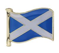 Country Flag Pin Badges - Size 20mm - Enamel Colours on Gold Finish - Butterfly Clasp - Choice of Countries. (Scotland Flag Pin Badge)
