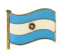 Country Flag Pin Badges - Size 20mm - Enamel Colours on Gold Finish - Butterfly Clasp - Choice of Countries. (Argentina Flag Pin Badge)