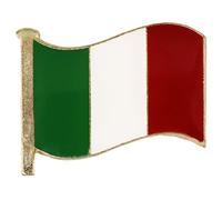 Country Flag Pin Badges - Size 20mm - Enamel Colours on Gold Finish - Butterfly Clasp - Choice of Countries. (Italy Flag Pin Badge)