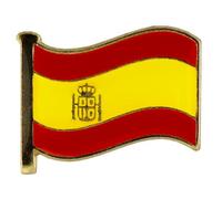 Country Flag Pin Badges - Size 20mm - Enamel Colours on Gold Finish - Butterfly Clasp - Choice of Countries. (Spain Flag Pin Badge)