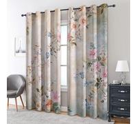 Country Flower Curtains Blackout, 90x90 Inch 2 Panels - Vintage Flower Branch Pattern Black Out Curtains, Home Decor, 90 Drop Eyelet Window Drapes for Bedroom, Living Room XL667