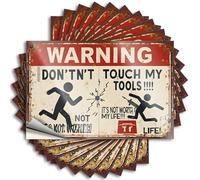 Country Funny Sticker Bumper | Warning: Tools are Off-Limits - Danger Ahead! Happy Friends Sticker Pack(12X18CM)