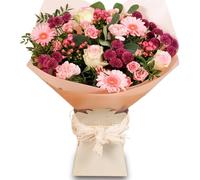 Country Garden Fresh Flower Bouquet Pink Roses Santini Germini Perfect For Birthdays Anniversaries Easter Thank You Gifts