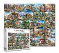 Country Garden Jigsaw Puzzles 1000 Pieces for Adults Various courtyards Puzzle Challenging Puzzle Perfect for Game Gifts DIY Home Wall Decor Farm Art Puzzles 27"x20"Inch Birthday Gifts