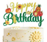 Country Garden Vegetable Birthday Cake Topper, Watercolor Pastoral Fruit Vegetable Cake Decor, Fall Harvest Birthday Decoration, Farm Theme Birthday Party Supplies