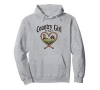 Country Girl At Heart Rustic Farm Cowgirl Pullover Hoodie, Adult Unisex, Heather Grey, M