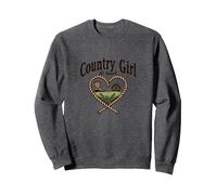 Country Girl At Heart Rustic Farm Cowgirl Sweatshirt, Adult Unisex, Dark Heather Grey, XXL