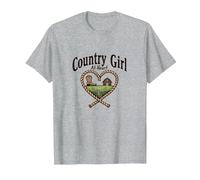 Country Girl at Heart Rustic Farm Cowgirl T-Shirt, Men, Heather Grey, S