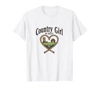 Country Girl at Heart Rustic Farm Cowgirl T-Shirt, Men, White, XL
