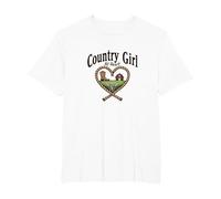 Country Girl at Heart Rustic Farm Cowgirl T-Shirt, Men's Big and Tall, White, 2X Tall
