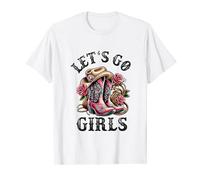 Country Girls Rodeo Woman Cowboy Hat Kids Lets Go Girls T-Shirt