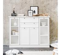 country glass highboard in white with 4 doors