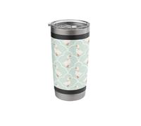 Country Goose with Pink Bow Pattern on Light Green Stainless Steel Insulated Tumbler