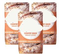 Country Grain Bread Flour, 1kg, Pack Of 3, with Malted Wheat Flakes, Malted Barley and Rye Flour, Suitable for Soda Bread, Sourdough and Bagels, Vegetarian and Vegan