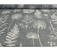 Country Herbs Denim Blue/Ivory Cotton Designer Material Sewing Upholstery Curtain Craft Fabric (Metre)