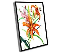 Country Home Decor Rustic Farmhouse,Boss Lady Office Decor,Kitchen Abstract Wall Art,Orange Pink Floral Artwork,Lilies Liliy Flowers,Orgiinal One Fo A Kind Watercolor Painting,12x16 In UnFramed Wall
